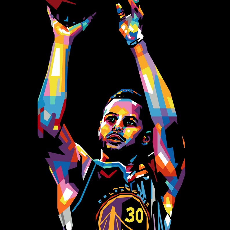Stephen Curry Poster Basketball Popart Man Cave Gift Sports Wall Art