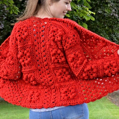 granny square cardigan layout