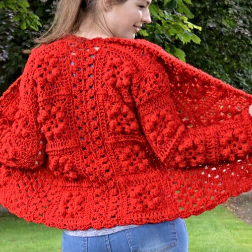 Crochet Granny Square Cardigan Pattern PDF Youtube Tutorial | Etsy