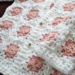 Easy Crochet Granny Square Cardigan Pattern PDF Crochet Rose Flower Granny Square YouTube Video Tutorial Layout Diagram image 4