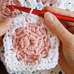 Easy Crochet Granny Square Cardigan Pattern PDF Crochet Rose Flower Granny Square YouTube Video Tutorial Layout Diagram image 9