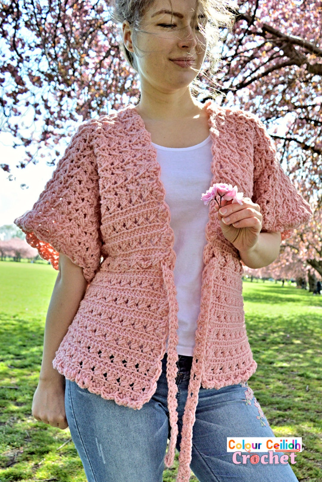 Crochet Lace Kimono Cardigan Pattern PDF Crochet Summer