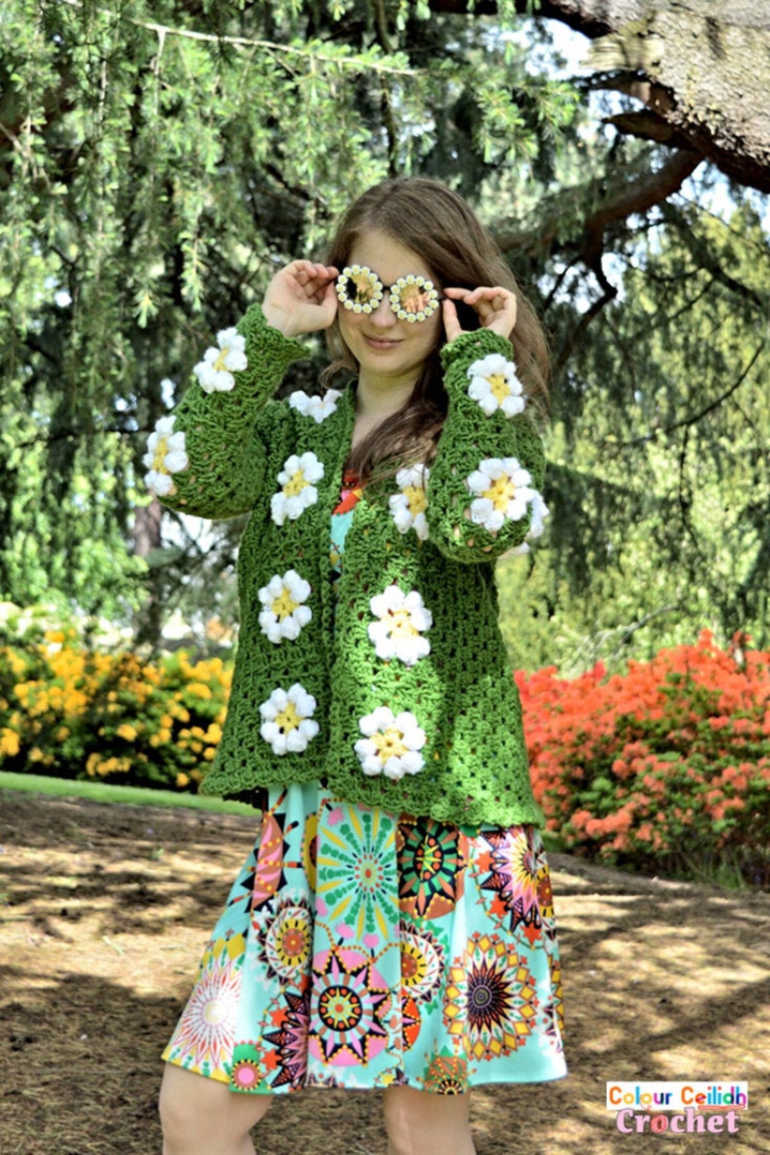 Crochet Daisy Granny Square Cardigan Jacket Pattern PDF Etsy