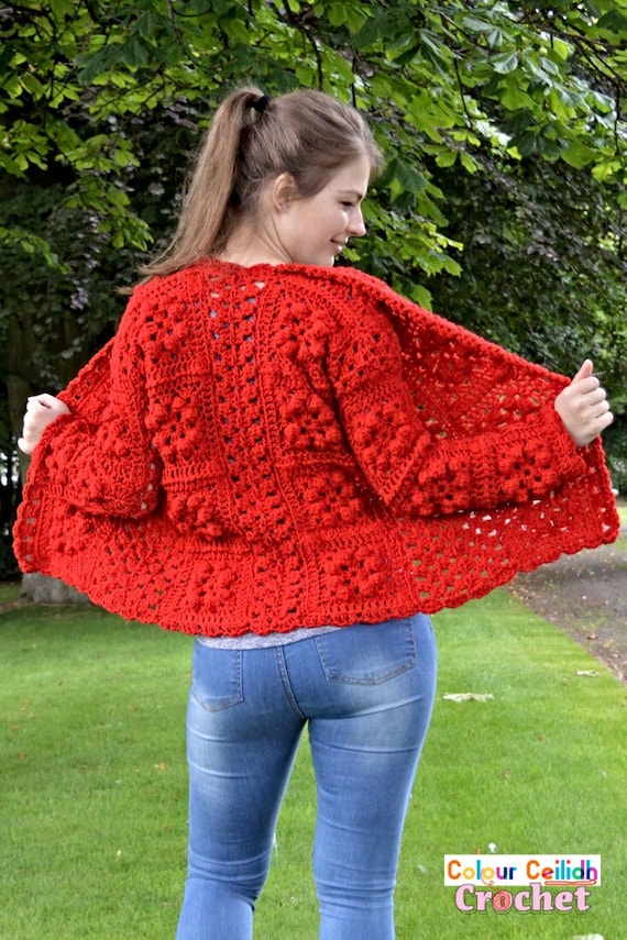 Crochet Granny Square Cardigan Pattern 