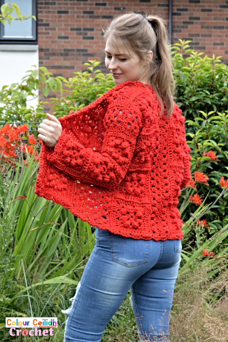 Crochet Granny Square Cardigan Pattern PDF Youtube Tutorial Etsy