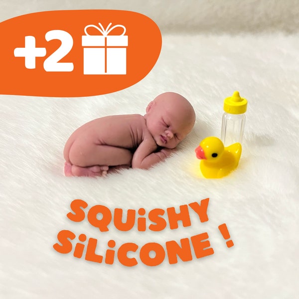 Bébé en silicone reborn pas cher, fait main, miniature