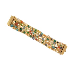 Handmade Crystal Beaded Bracelet: 18K Gold Filled Crochet Jewelry