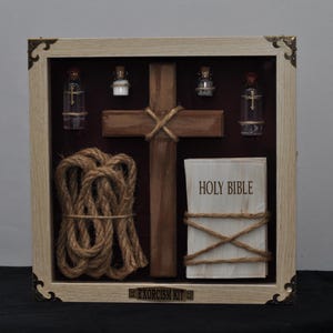 Holy Vintage Exorcism Kit Shadow Box- Maroon