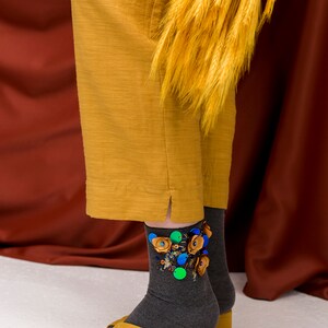 Grey Cashmere Embellished Socks Yellow Poppyseed image 7