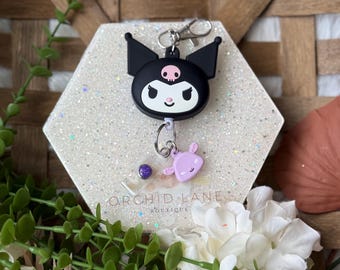 Kuromi Badge Reel | Kawaii Retractable | My Melody Badge Reel | Sanrio Inspired | Teacher Gift | Medical Office Accessory