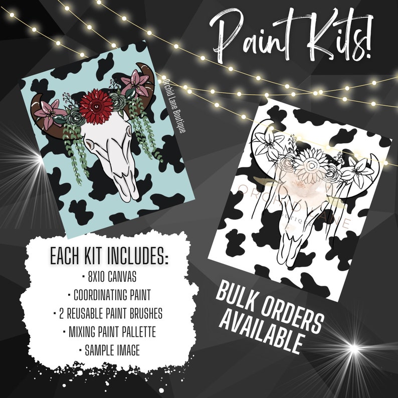 Boho Paint Kits Predrawn Canvas Paint Party Paint & Sip Etsy