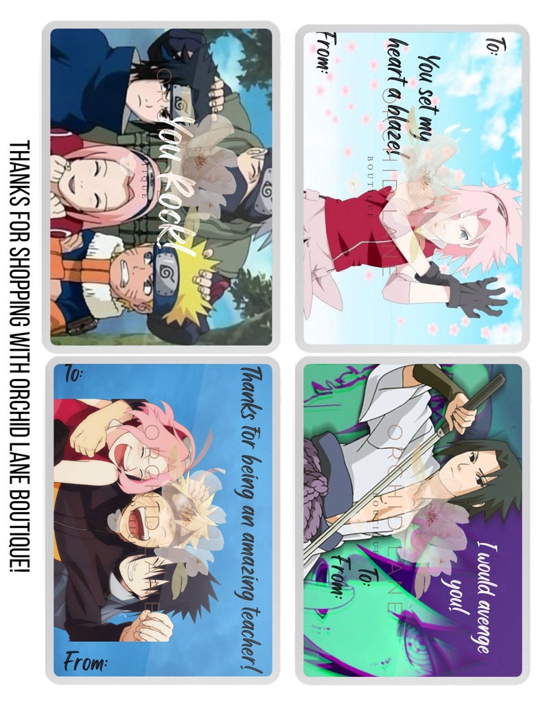 Anime Valentines Day Cards PRINTABLE DIGITAL DESIGN Etsy
