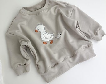 Baby sweatshirt goose sand organic cotton