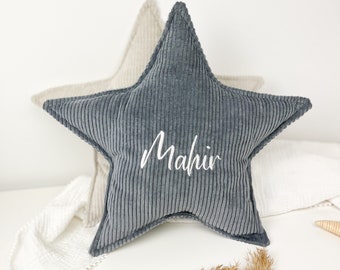 Star pillow with name, pillow with name, name pillow, birth pillow customizable with name, birth gift, baptism, baby shower