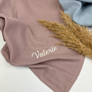 Comforter with name, burp cloth with name, muslin cloth personalized with name organic cotton comforter muslin cloth embroidered, baby gift