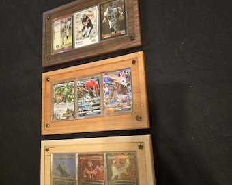mtg card display case Bivitre Trading Frame with UV Protection Magnetic Card Holder sleeved cards or 230+ unsleeved cards to house your complete gaming deck perfectly QTYORD Card Display Case, Aluminum