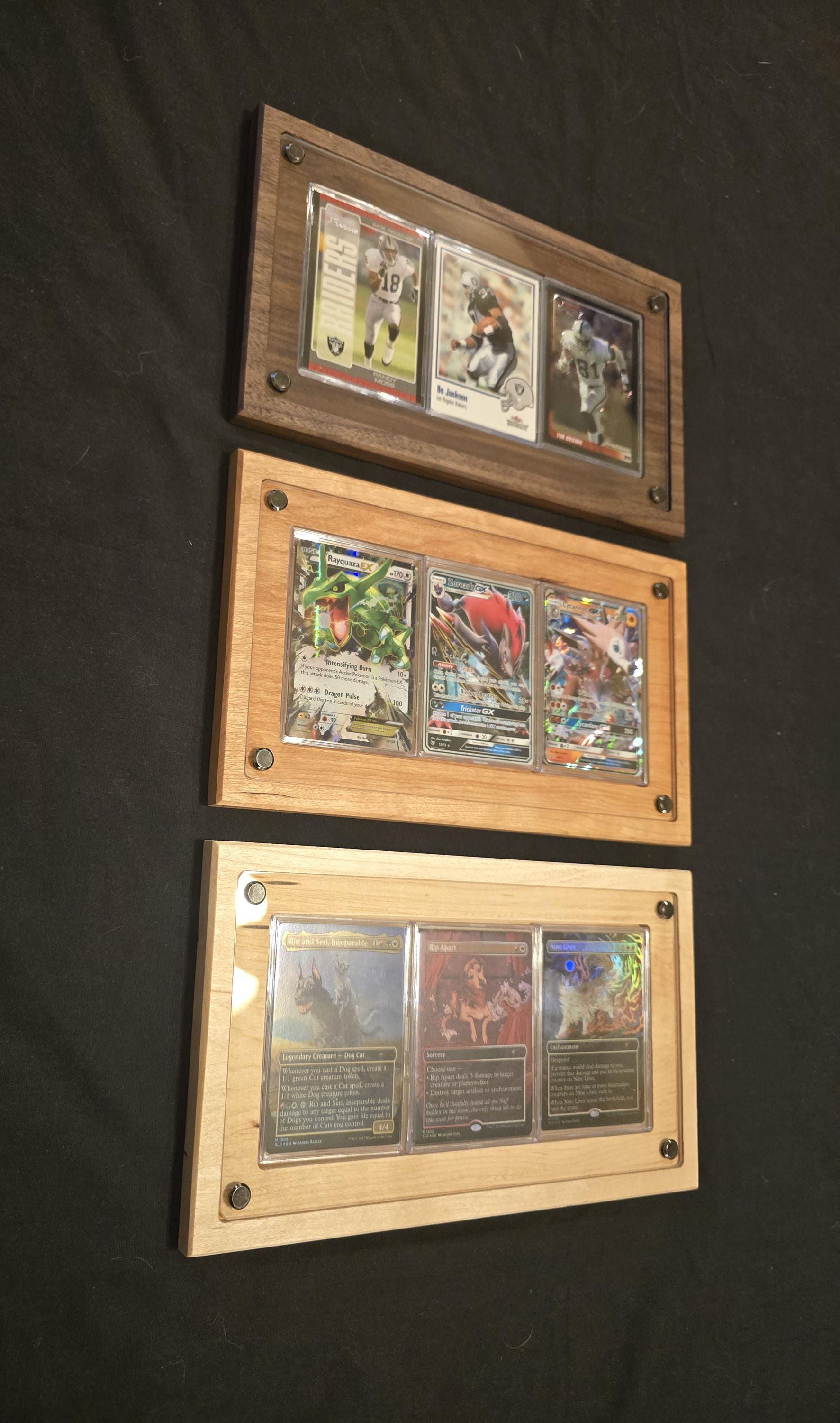 mtg card display case 3-card Display Case: TCG, MTG, Sports Card Holder