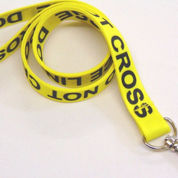 Police Line - Do Not Cross (yellow) printed neck strap lanyard 15mm