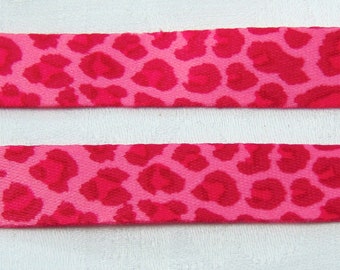 Pink Leopard printed neck strap lanyard 15mm animal skin image