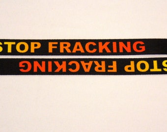 STOP FRACKING printed neck strap lanyard (non-detachable clasp, 20mm width)