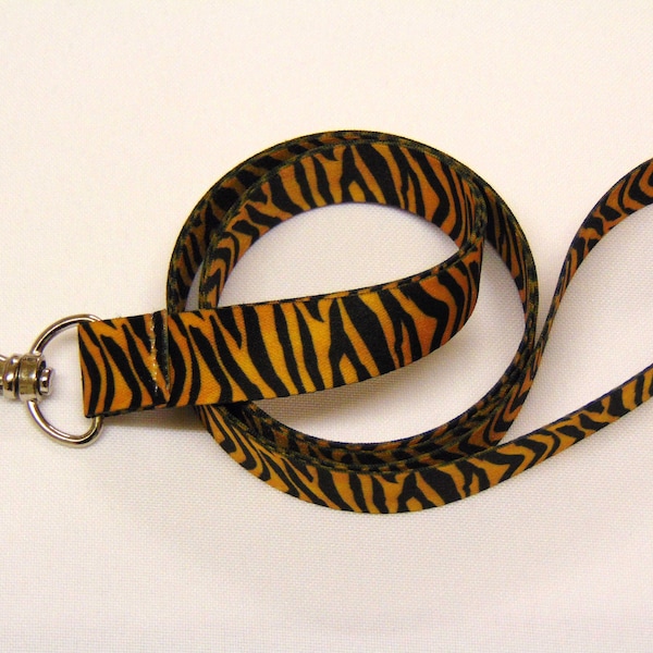 Tiger skin printed neck strap lanyard 15mm