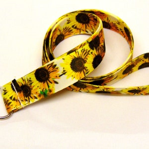 Sunflower printed neck strap lanyard 20mm image 1