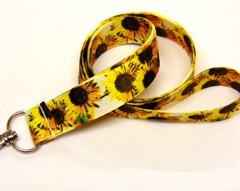 Sunflower bright & colourful printed lanyard 20mm