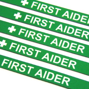 FIRST AIDER printed neck strap lanyard 15mm