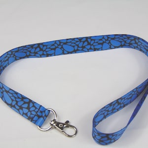 Sleutelkoord voor nekriem met BLUE STONES 20 mm, gratis verzending in het VK.