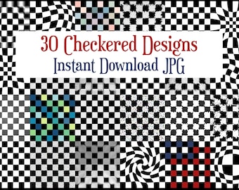 Indie Room Decor | Dark Academia Decor | 2 Piece Wall Art | Checkered Decor Printable | Checkerboard Pattern