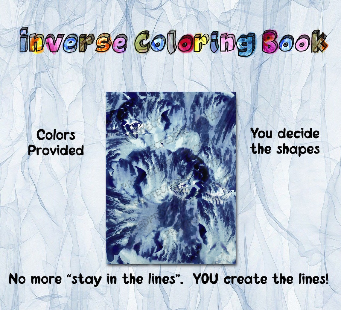 Adult Coloring Sheet PDF Coloring Book Reverse Coloring Etsy