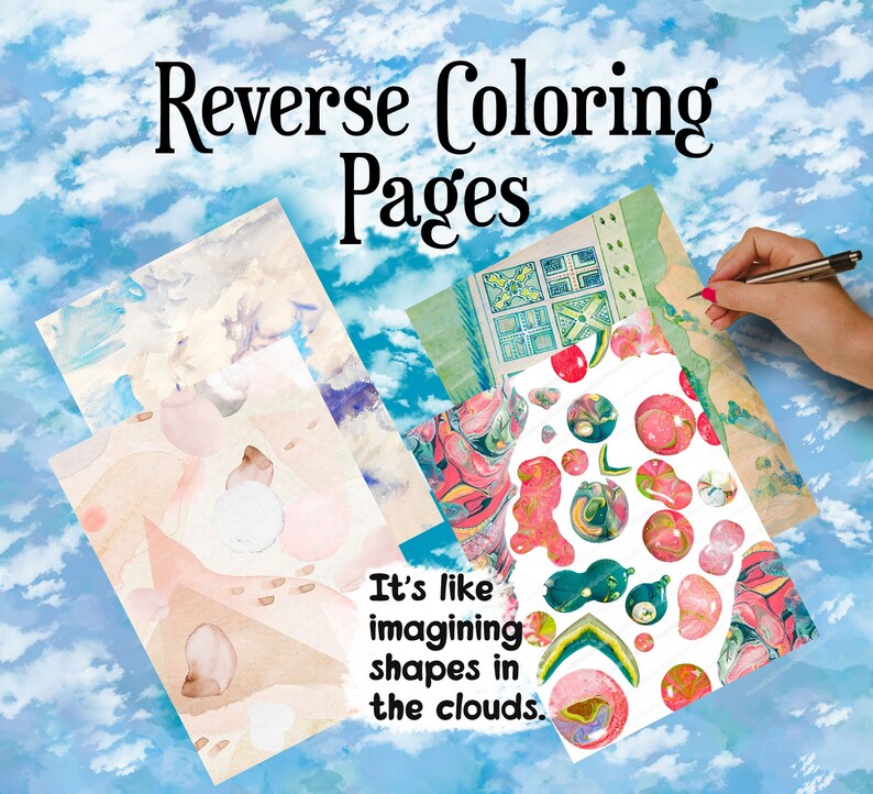 Adult Coloring Sheet PDF Coloring Book Reverse Coloring Etsy
