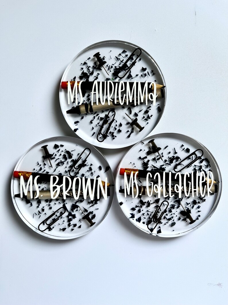 Teacher Resin Coasters Gift for Teachers Etsy