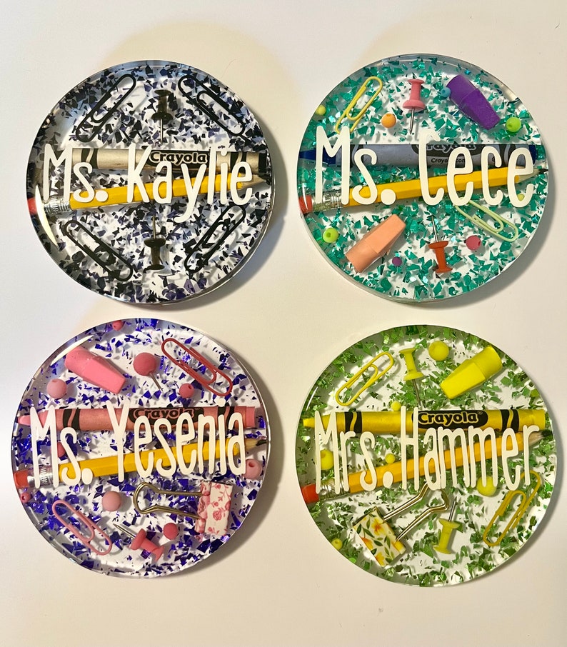 Teacher Resin Coasters Gift for Teachers Etsy