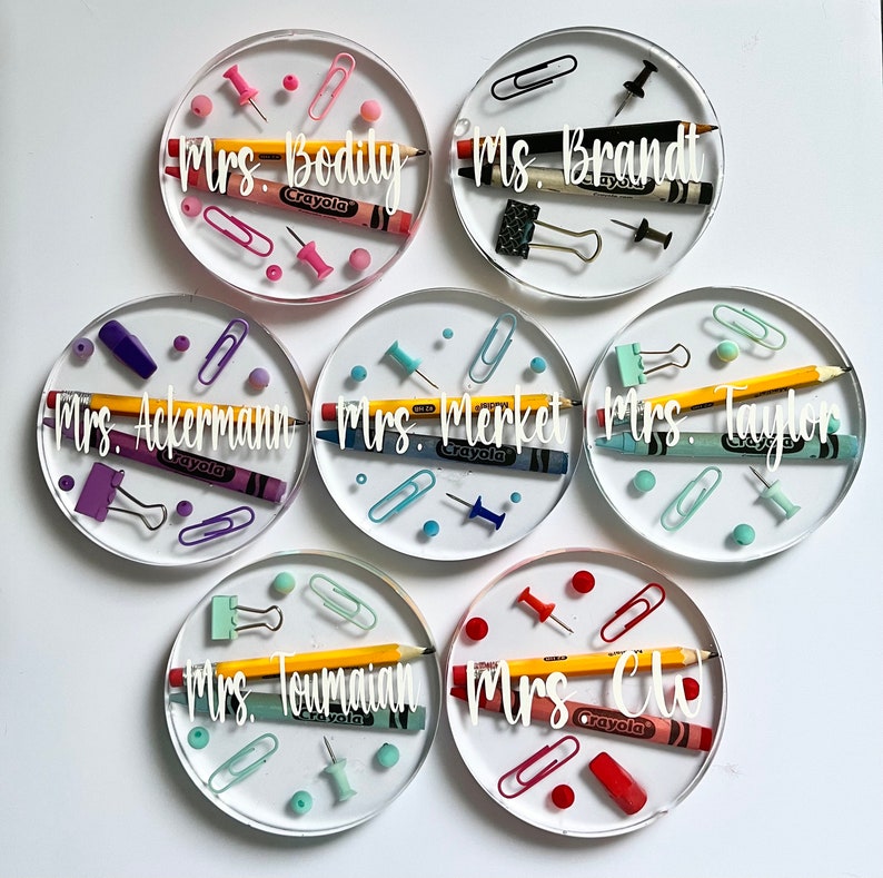 Teacher Resin Coasters Gift for Teachers Etsy