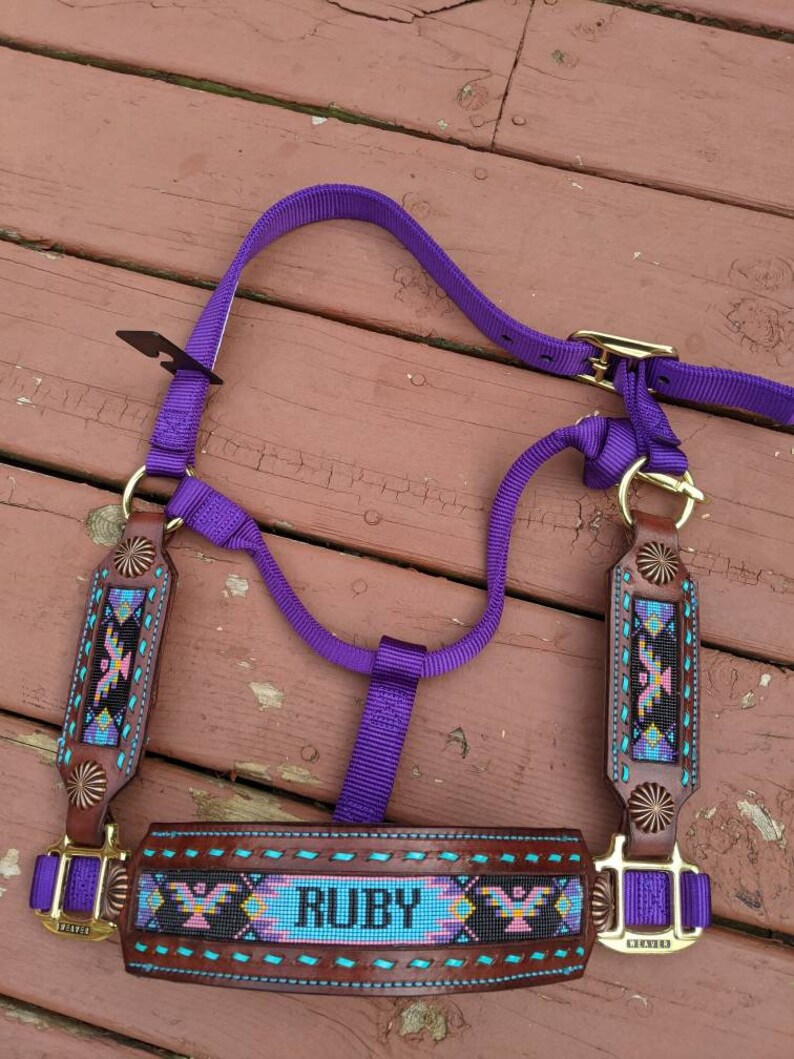 Horse Halters Equestrian Tack Beaded Horse Tack Custom Etsy