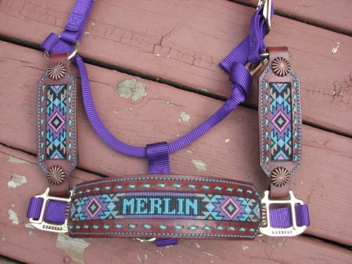 Custom Beaded Horse Halter Etsy