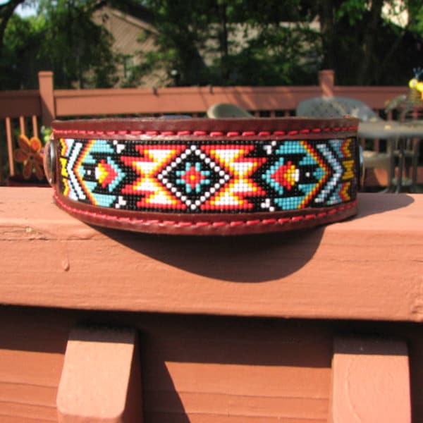 Navajo Spirit Beaded Dog Collar