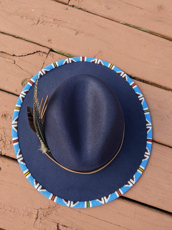 Beaded Fedora Hat With Feathers - Etsy display picture 3