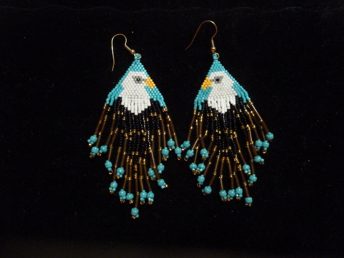 Bald Eagle Beaded Earrings Etsy