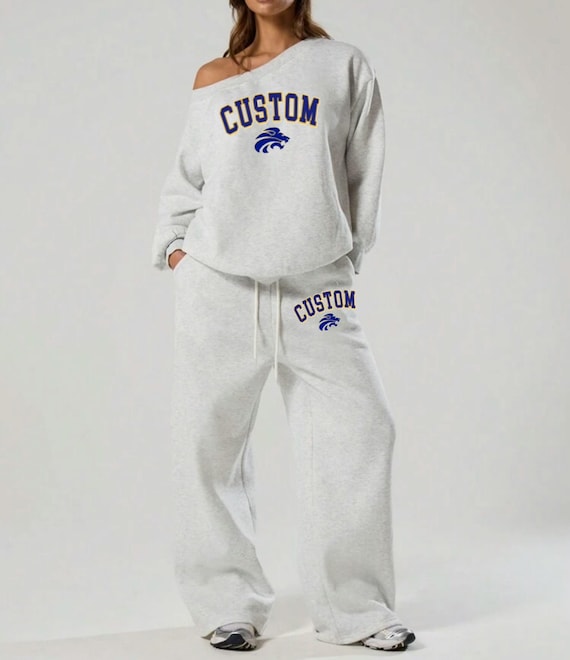 Custom College, Camp, Team Logo Apparel Varsity off Shoulder