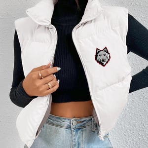 Custom College, Team, or Your Logo Personalized Cropped Vest Game Day, Tailgate, Commitment Gift, Bed Decorating Party, University Clothes