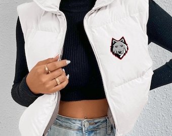 Custom College, Team, or Your Logo Personalized Cropped Vest Game Day, Tailgate, Commitment Gift, Bed Decorating Party, University Clothes