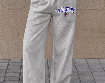 Custom College Apparel Low Waist Wide Leg Sweatpants, Bed Decorating Gift, Tailgate Apparel, Loungewear, football, Commitment
