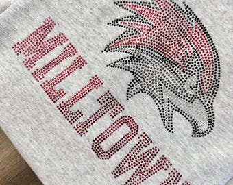 Custom College, Team company Camp Apparel Rhinestone Logo Crewneck Sweatshirt, Tailgate, College Gear, Gift, Bed Party, Bed Decorating