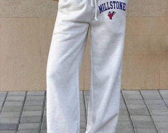 Custom College Apparel Low Rise Straight Leg Sweatpants, Bed Decorating Gift, Tailgate Apparel, Loungewear, football, Commitment