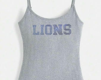 Custom College Apparel, Company, Team, School, Varsity Rhinestone Skinny Strap Tank Top, Custom Tank Top, College Merch, Bed Party, Game Day
