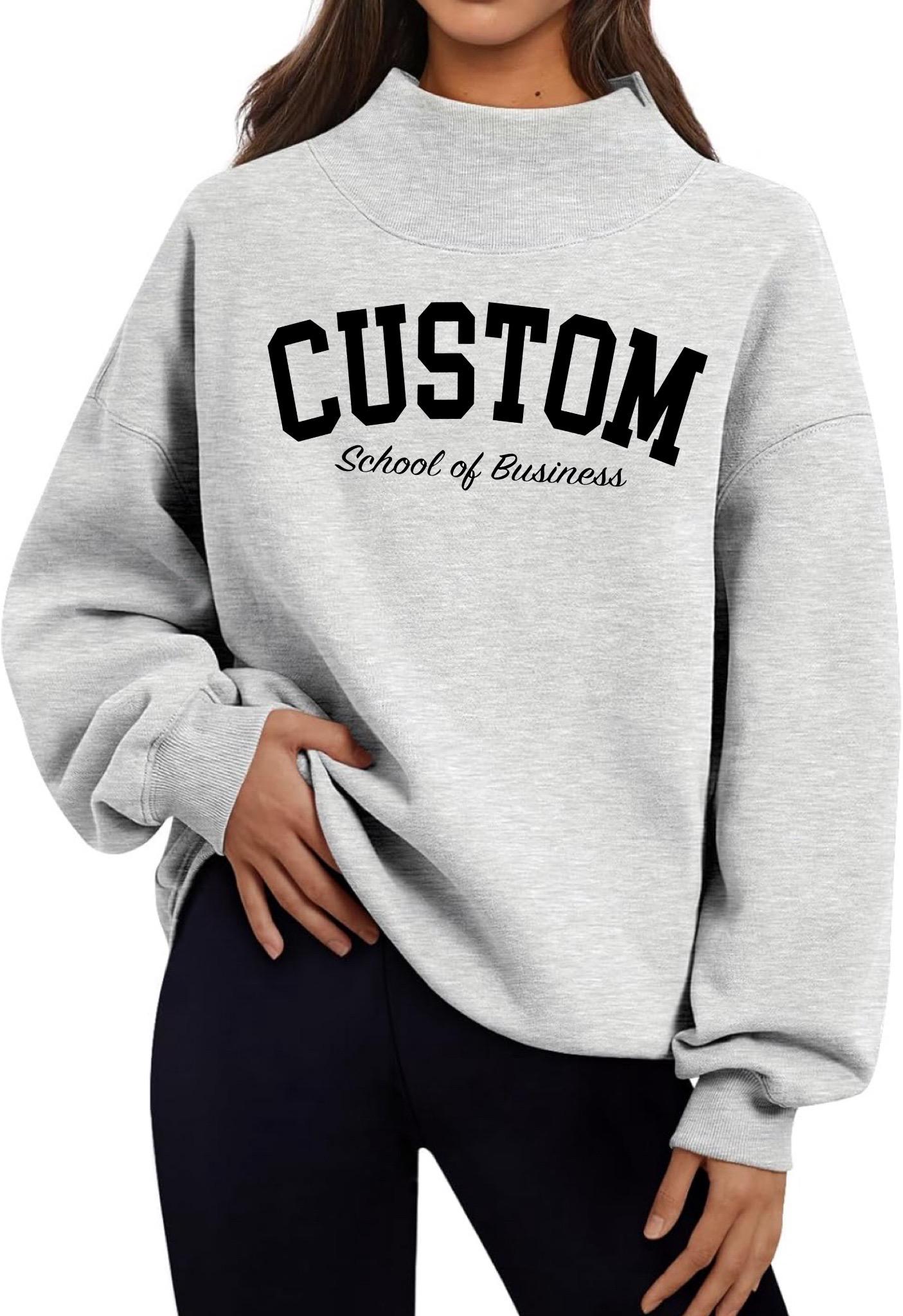 Custom College, Team Apparel Varsity Arch Text Mock Neck 
