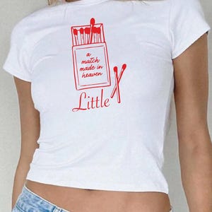 Custom Sorority Big Little Match Made in Heaven Crop Baby Tee, Reveal Gifts Sorority Fam Aesthetic, GBig, Trendy, Fast Shipping
