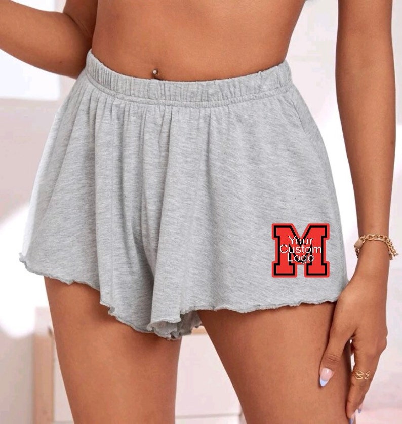 Custom College, Team, Camp, Company Apparel Lettuce Trim Lounge Shorts, Dorm Wear, Bed Party Gift, Commitment, Game Day, Tailgate, Dorm image 1